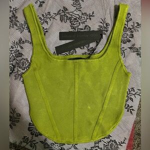 HOUSE OF HARLOW 1960
Compression Knit Corset Top in olive green